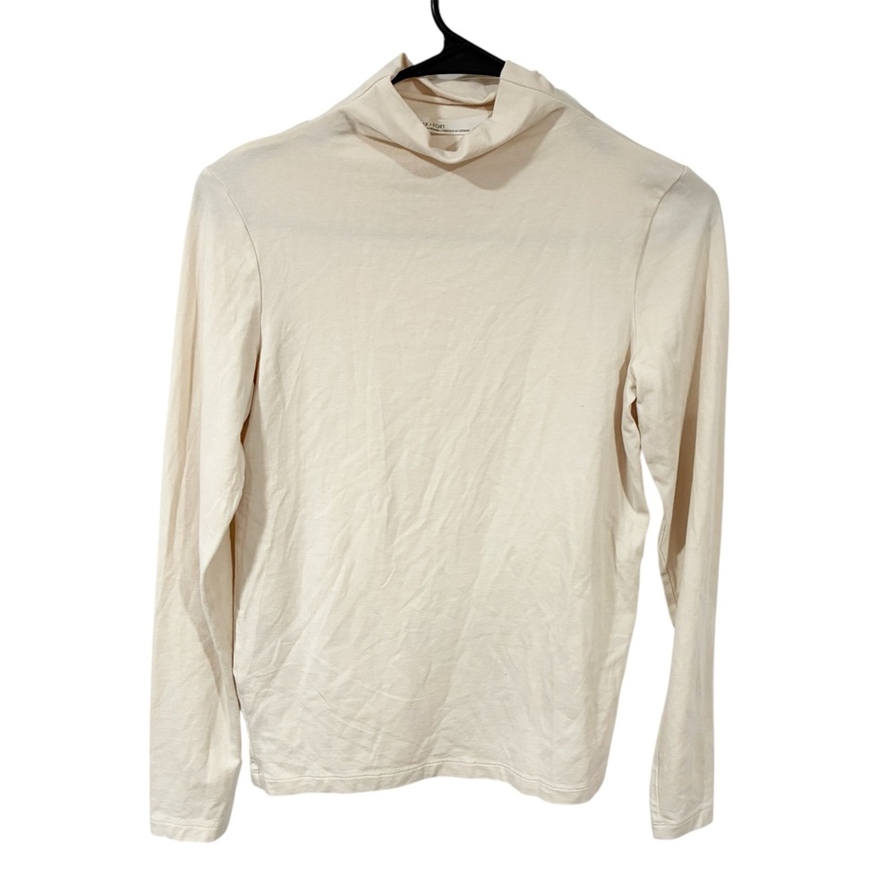 Oak + Fort Cream TURTLENECK‎ LONG SLEEVE TOP Thin Knit Size XS